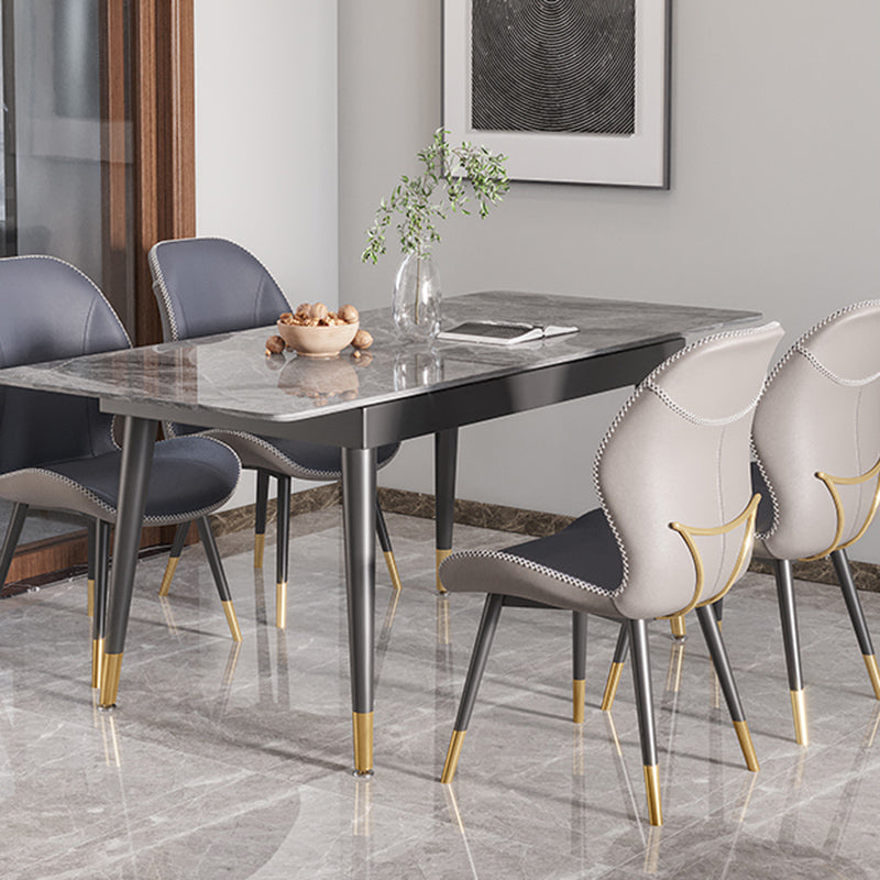 Scandinavian Style Wingback Side Chair Leather Dining Armless Chairs for Kitchen Clearhalo ' kitchen&dining_furn' 'Dining Chairs' 'Dining Tables & Seating' 'dining_chair' 'furn' 'furn_dining_chair' 'Furniture' 'furniture_dining_chair' 'Kitchen & Dining Furniture' 'kitchen' 3741480