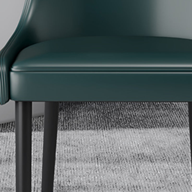 Scandinavian Style Wingback Side Chair Leather Dining Armless Chairs for Home Use Clearhalo ' kitchen&dining_furn' 'Dining Chairs' 'Dining Tables & Seating' 'dining_chair' 'furn' 'furn_dining_chair' 'Furniture' 'furniture_dining_chair' 'Kitchen & Dining Furniture' 'kitchen' 3741500