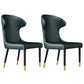 Scandinavian Style Wingback Side Chair Leather Dining Armless Chairs for Home Use Blackish Green 2 Piece Set Clearhalo ' kitchen&dining_furn' 'Dining Chairs' 'Dining Tables & Seating' 'dining_chair' 'furn' 'furn_dining_chair' 'Furniture' 'furniture_dining_chair' 'Kitchen & Dining Furniture' 'kitchen' 3741506