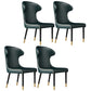 Scandinavian Style Wingback Side Chair Leather Dining Armless Chairs for Home Use Blackish Green 4 Piece Set Clearhalo ' kitchen&dining_furn' 'Dining Chairs' 'Dining Tables & Seating' 'dining_chair' 'furn' 'furn_dining_chair' 'Furniture' 'furniture_dining_chair' 'Kitchen & Dining Furniture' 'kitchen' 3741507
