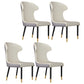 Scandinavian Style Wingback Side Chair Leather Dining Armless Chairs for Home Use White 4 Piece Set Clearhalo ' kitchen&dining_furn' 'Dining Chairs' 'Dining Tables & Seating' 'dining_chair' 'furn' 'furn_dining_chair' 'Furniture' 'furniture_dining_chair' 'Kitchen & Dining Furniture' 'kitchen' 3741513