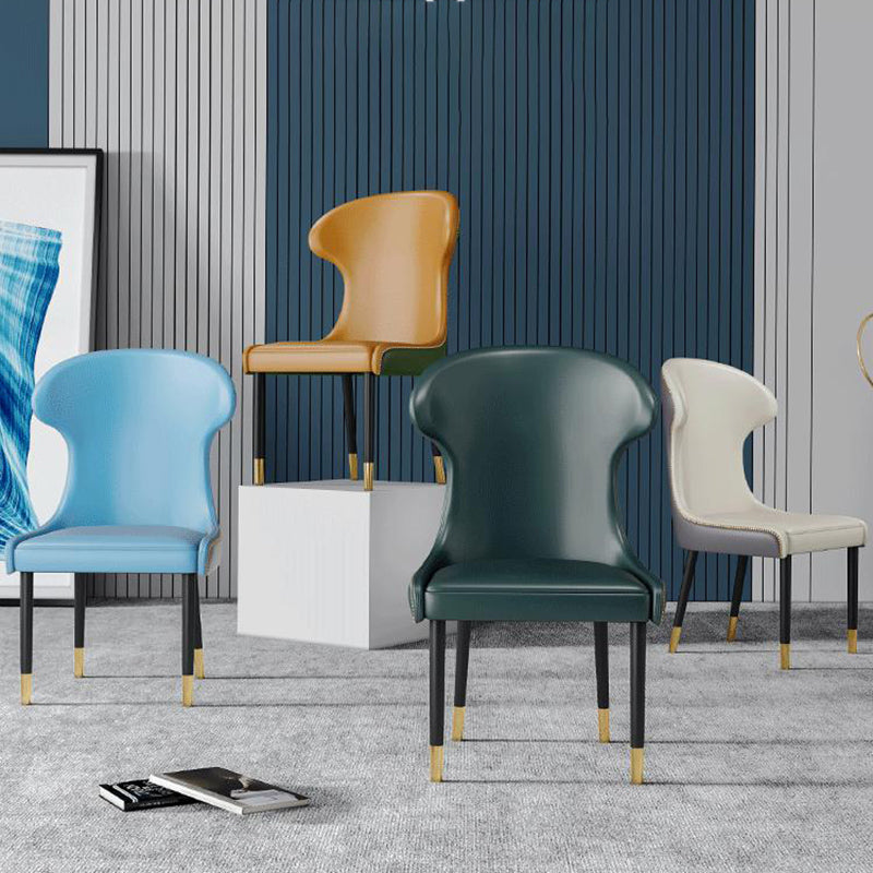 Scandinavian Style Wingback Side Chair Leather Dining Armless Chairs for Home Use Clearhalo ' kitchen&dining_furn' 'Dining Chairs' 'Dining Tables & Seating' 'dining_chair' 'furn' 'furn_dining_chair' 'Furniture' 'furniture_dining_chair' 'Kitchen & Dining Furniture' 'kitchen' 3741516