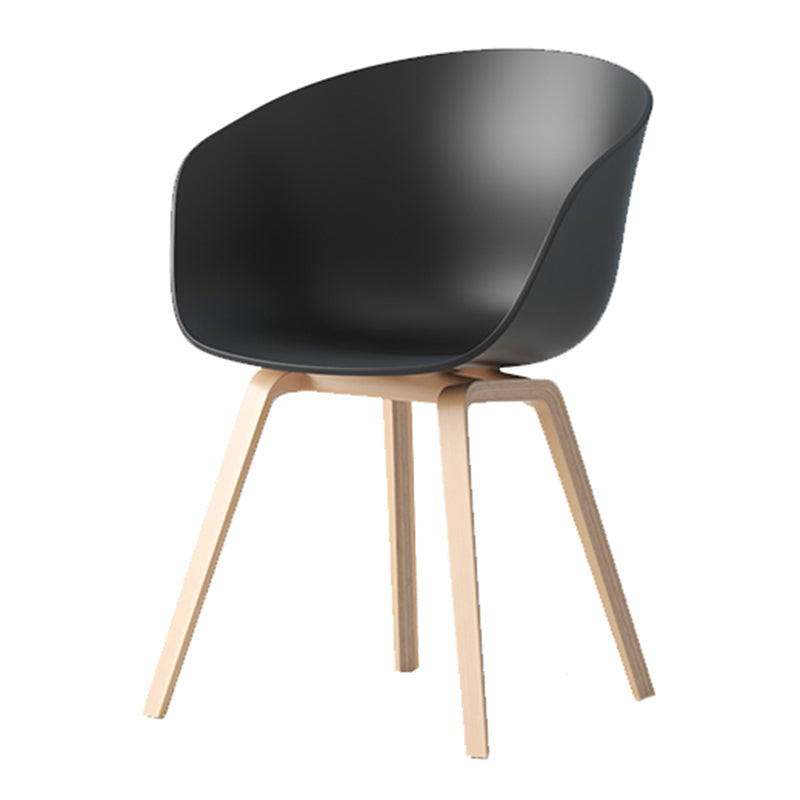 Contemporary Style Dining Room Chairs Kitchen Arm Chairs with Wooden Legs Black Natural Wood 1 Piece Clearhalo ' kitchen&dining_furn' 'Dining Chairs' 'Dining Tables & Seating' 'dining_chair' 'Furniture' 'furniture_dining_chair' 'Kitchen & Dining Furniture' 'kitchen' 3741518