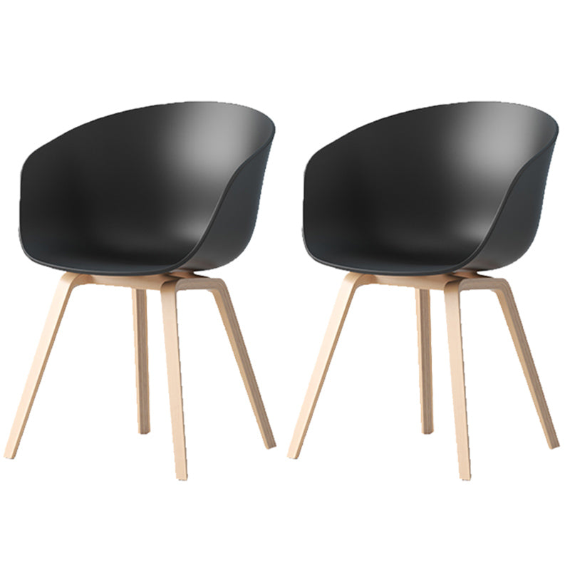 Contemporary Style Dining Room Chairs Kitchen Arm Chairs with Wooden Legs Black Natural Wood Set of 2 Clearhalo ' kitchen&dining_furn' 'Dining Chairs' 'Dining Tables & Seating' 'dining_chair' 'Furniture' 'furniture_dining_chair' 'Kitchen & Dining Furniture' 'kitchen' 3741519