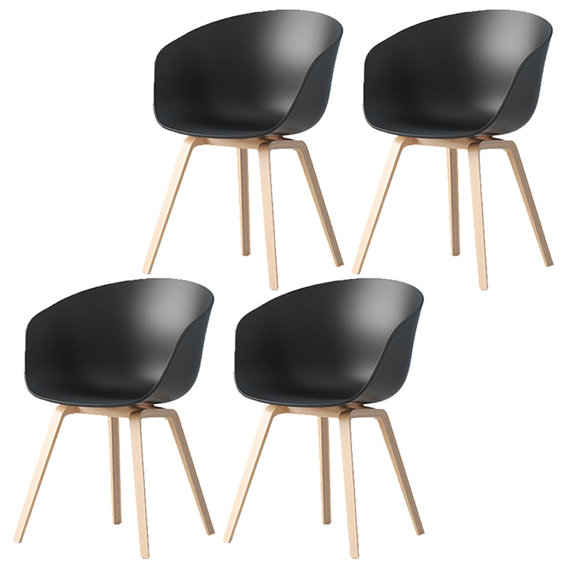 Contemporary Style Dining Room Chairs Kitchen Arm Chairs with Wooden Legs Black Natural Wood Set of 4 Clearhalo ' kitchen&dining_furn' 'Dining Chairs' 'Dining Tables & Seating' 'dining_chair' 'Furniture' 'furniture_dining_chair' 'Kitchen & Dining Furniture' 'kitchen' 3741522