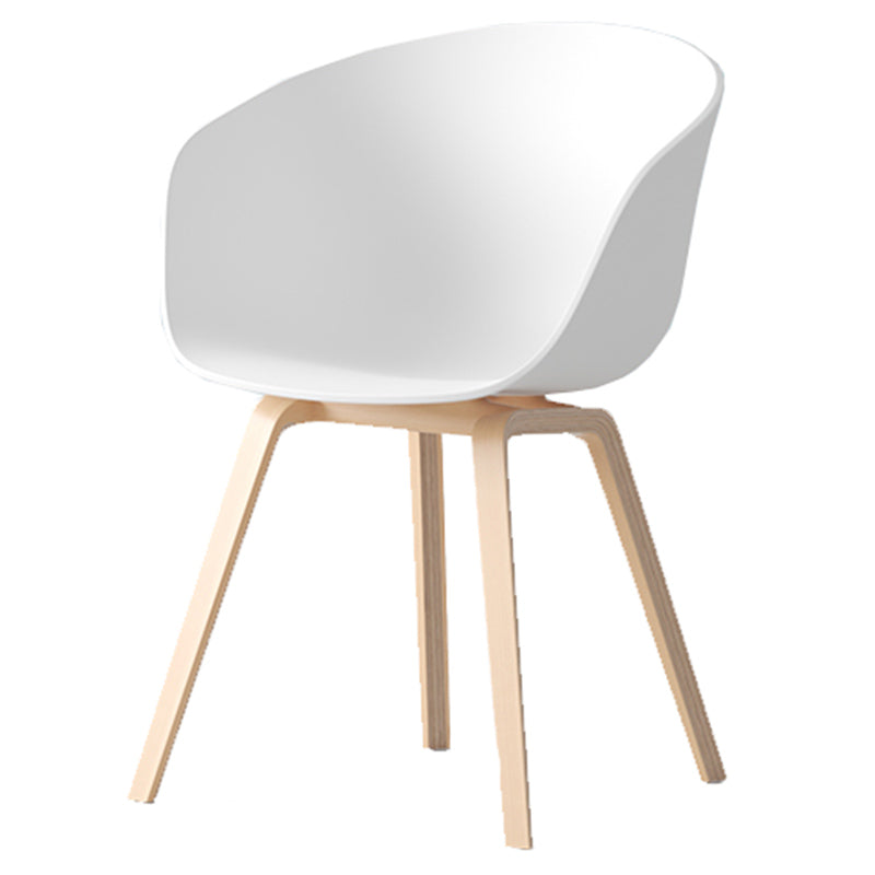 Contemporary Style Dining Room Chairs Kitchen Arm Chairs with Wooden Legs White Natural Wood 1 Piece Clearhalo ' kitchen&dining_furn' 'Dining Chairs' 'Dining Tables & Seating' 'dining_chair' 'Furniture' 'furniture_dining_chair' 'Kitchen & Dining Furniture' 'kitchen' 3741524