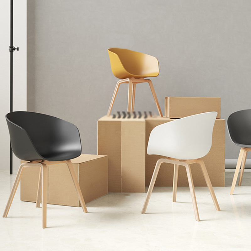 Contemporary Style Dining Room Chairs Kitchen Arm Chairs with Wooden Legs Clearhalo ' kitchen&dining_furn' 'Dining Chairs' 'Dining Tables & Seating' 'dining_chair' 'Furniture' 'furniture_dining_chair' 'Kitchen & Dining Furniture' 'kitchen' 3741525