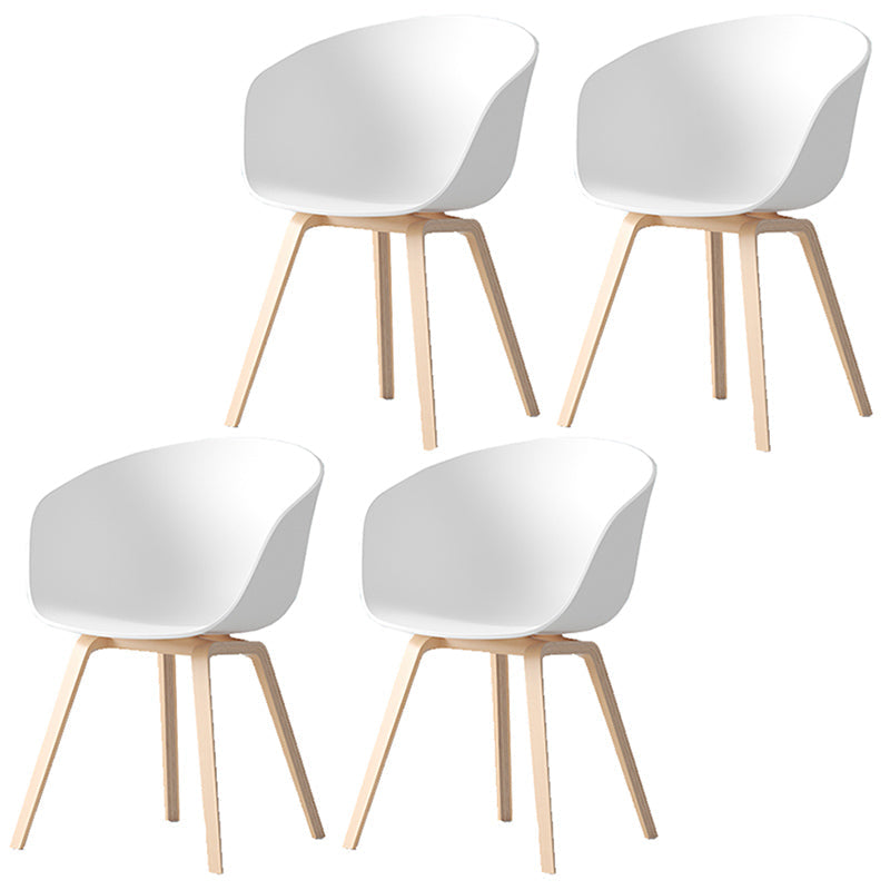 Contemporary Style Dining Room Chairs Kitchen Arm Chairs with Wooden Legs White Natural Wood Set of 4 Clearhalo ' kitchen&dining_furn' 'Dining Chairs' 'Dining Tables & Seating' 'dining_chair' 'Furniture' 'furniture_dining_chair' 'Kitchen & Dining Furniture' 'kitchen' 3741528