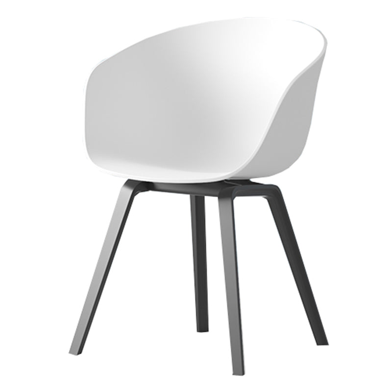 Contemporary Style Dining Room Chairs Kitchen Arm Chairs with Wooden Legs White Black 1 Piece Clearhalo ' kitchen&dining_furn' 'Dining Chairs' 'Dining Tables & Seating' 'dining_chair' 'Furniture' 'furniture_dining_chair' 'Kitchen & Dining Furniture' 'kitchen' 3741529