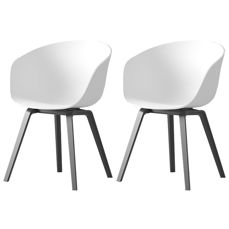 Contemporary Style Dining Room Chairs Kitchen Arm Chairs with Wooden Legs White Black Set of 2 Clearhalo ' kitchen&dining_furn' 'Dining Chairs' 'Dining Tables & Seating' 'dining_chair' 'Furniture' 'furniture_dining_chair' 'Kitchen & Dining Furniture' 'kitchen' 3741532