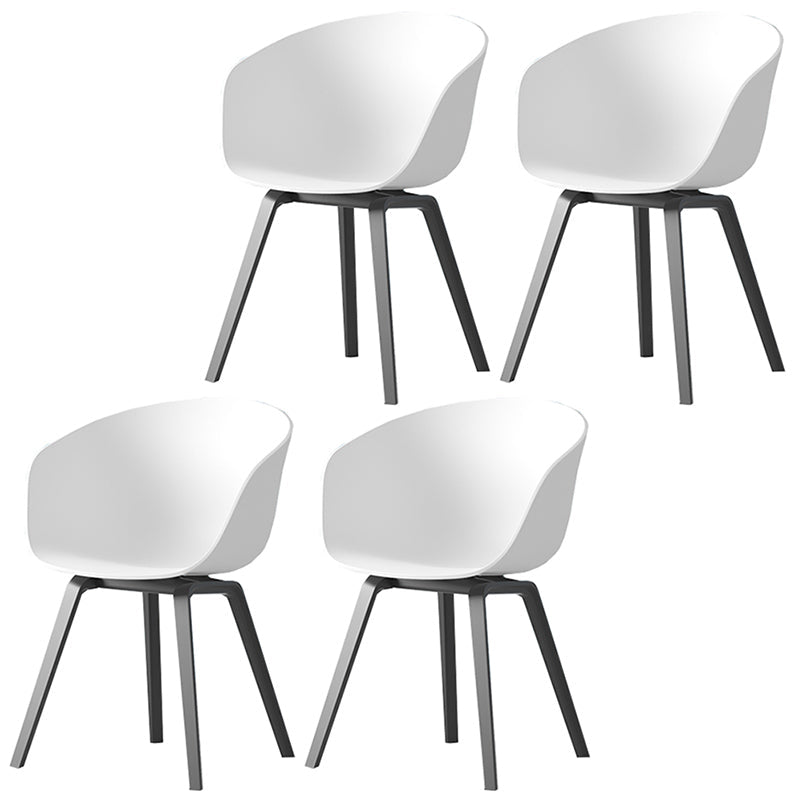Contemporary Style Dining Room Chairs Kitchen Arm Chairs with Wooden Legs White Black Set of 4 Clearhalo ' kitchen&dining_furn' 'Dining Chairs' 'Dining Tables & Seating' 'dining_chair' 'Furniture' 'furniture_dining_chair' 'Kitchen & Dining Furniture' 'kitchen' 3741534