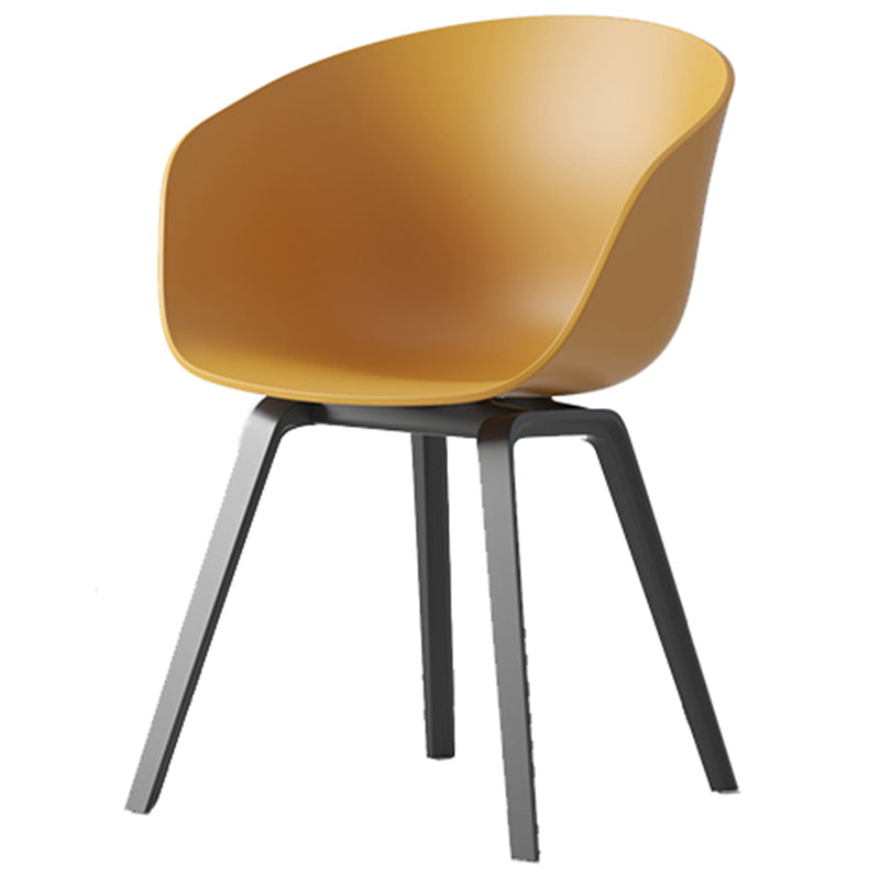 Contemporary Style Dining Room Chairs Kitchen Arm Chairs with Wooden Legs Yellow Black 1 Piece Clearhalo ' kitchen&dining_furn' 'Dining Chairs' 'Dining Tables & Seating' 'dining_chair' 'Furniture' 'furniture_dining_chair' 'Kitchen & Dining Furniture' 'kitchen' 3741538