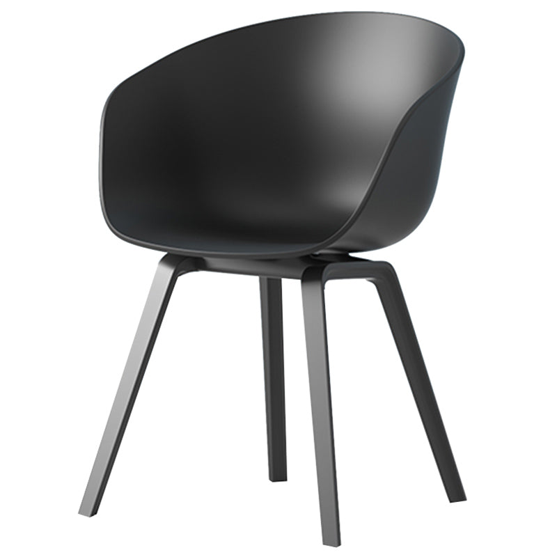 Contemporary Style Dining Room Chairs Kitchen Arm Chairs with Wooden Legs Black Black 1 Piece Clearhalo ' kitchen&dining_furn' 'Dining Chairs' 'Dining Tables & Seating' 'dining_chair' 'Furniture' 'furniture_dining_chair' 'Kitchen & Dining Furniture' 'kitchen' 3741541