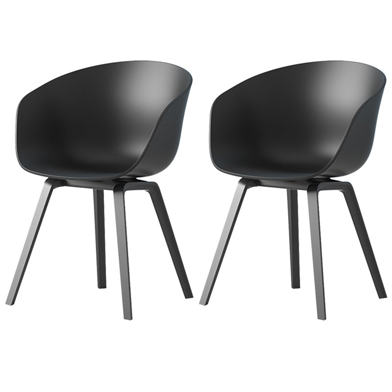 Contemporary Style Dining Room Chairs Kitchen Arm Chairs with Wooden Legs Black Black Set of 2 Clearhalo ' kitchen&dining_furn' 'Dining Chairs' 'Dining Tables & Seating' 'dining_chair' 'Furniture' 'furniture_dining_chair' 'Kitchen & Dining Furniture' 'kitchen' 3741542