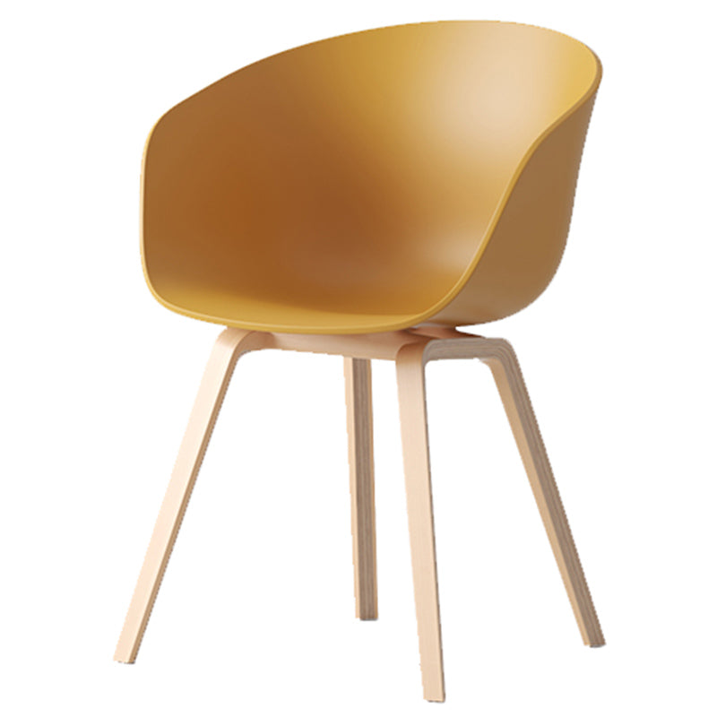 Contemporary Style Dining Room Chairs Kitchen Arm Chairs with Wooden Legs Yellow Natural Wood 1 Piece Clearhalo ' kitchen&dining_furn' 'Dining Chairs' 'Dining Tables & Seating' 'dining_chair' 'Furniture' 'furniture_dining_chair' 'Kitchen & Dining Furniture' 'kitchen' 3741544