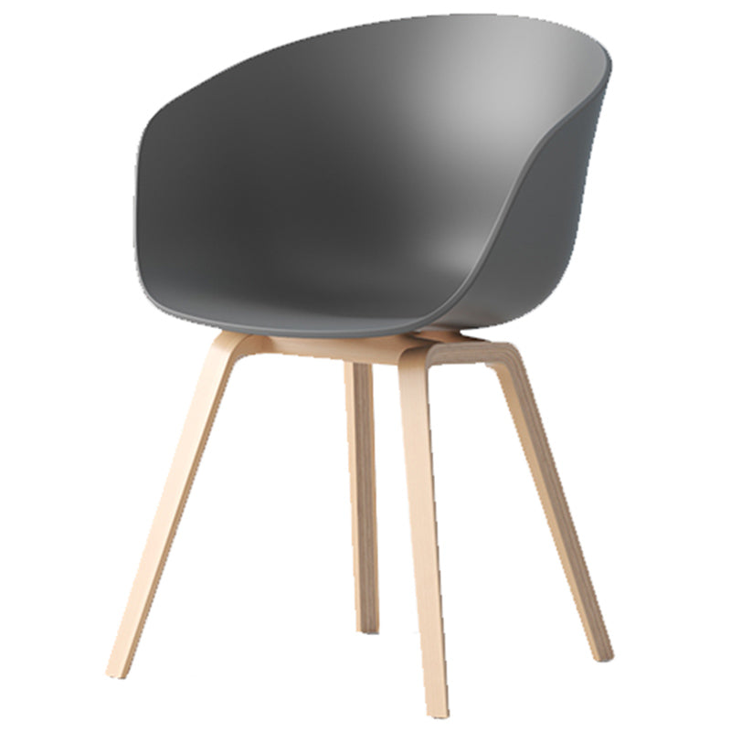 Contemporary Style Dining Room Chairs Kitchen Arm Chairs with Wooden Legs Grey Natural Wood 1 Piece Clearhalo ' kitchen&dining_furn' 'Dining Chairs' 'Dining Tables & Seating' 'dining_chair' 'Furniture' 'furniture_dining_chair' 'Kitchen & Dining Furniture' 'kitchen' 3741547