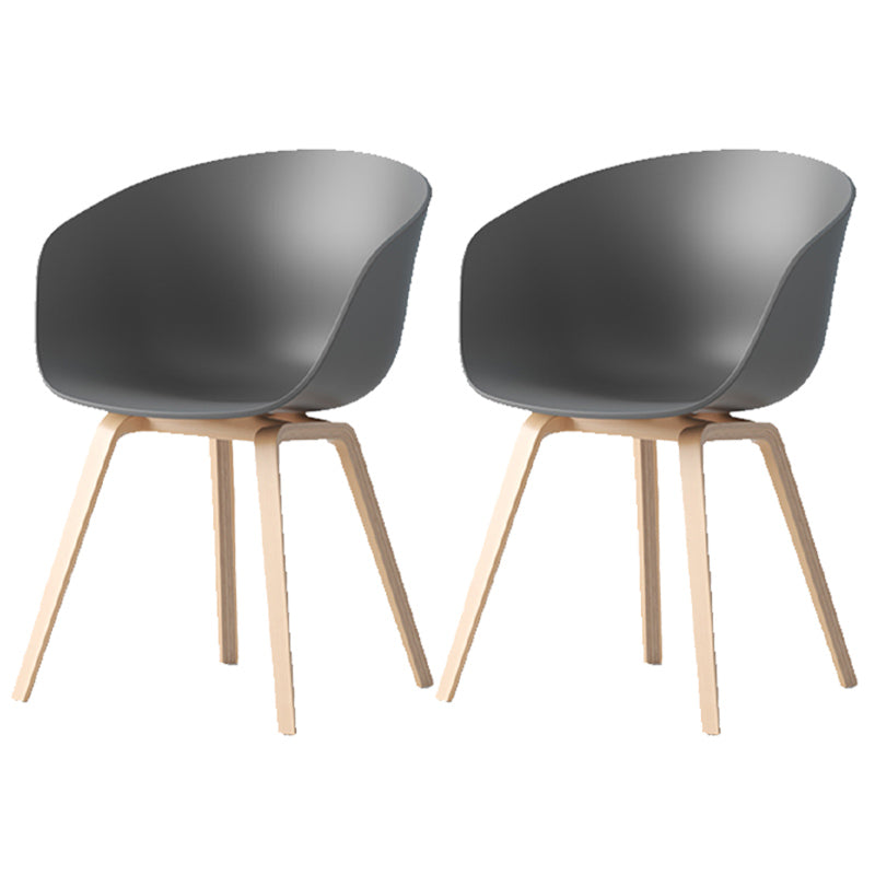 Contemporary Style Dining Room Chairs Kitchen Arm Chairs with Wooden Legs Grey Natural Wood Set of 2 Clearhalo ' kitchen&dining_furn' 'Dining Chairs' 'Dining Tables & Seating' 'dining_chair' 'Furniture' 'furniture_dining_chair' 'Kitchen & Dining Furniture' 'kitchen' 3741548