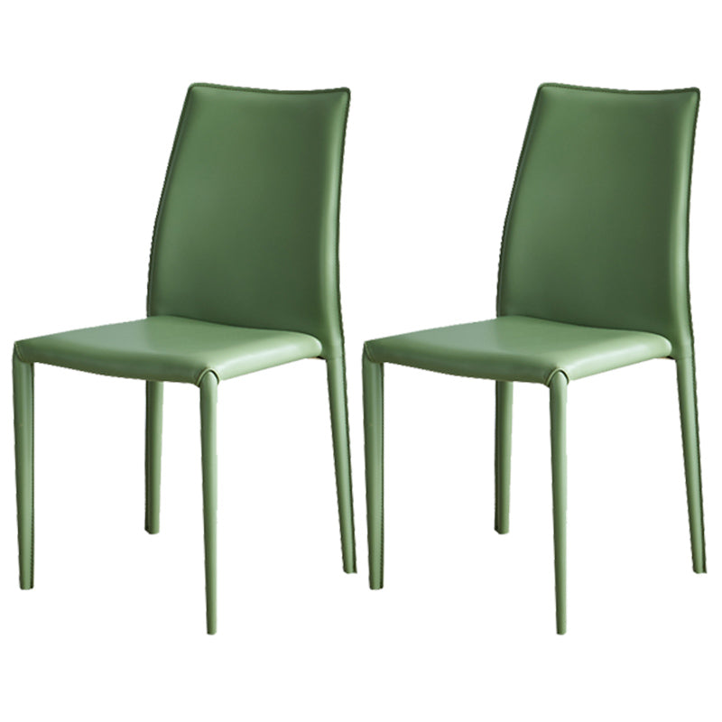 Scandinavian Style Solid Back Dining Chairs Leather Dining Armless Side Chairs Light Green 2 Piece Set Clearhalo ' kitchen&dining_furn' 'Dining Chairs' 'Dining Tables & Seating' 'dining_chair' 'furn' 'furn_dining_chair' 'Furniture' 'furniture_dining_chair' 'Kitchen & Dining Furniture' 'kitchen' 3741563