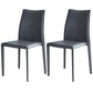 Scandinavian Style Solid Back Dining Chairs Leather Dining Armless Side Chairs Dark Gray 2 Piece Set Clearhalo ' kitchen&dining_furn' 'Dining Chairs' 'Dining Tables & Seating' 'dining_chair' 'furn' 'furn_dining_chair' 'Furniture' 'furniture_dining_chair' 'Kitchen & Dining Furniture' 'kitchen' 3741569