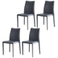 Scandinavian Style Solid Back Dining Chairs Leather Dining Armless Side Chairs Dark Gray 4 Piece Set Clearhalo ' kitchen&dining_furn' 'Dining Chairs' 'Dining Tables & Seating' 'dining_chair' 'furn' 'furn_dining_chair' 'Furniture' 'furniture_dining_chair' 'Kitchen & Dining Furniture' 'kitchen' 3741571