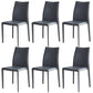 Scandinavian Style Solid Back Dining Chairs Leather Dining Armless Side Chairs Dark Gray 6 Piece Set Clearhalo ' kitchen&dining_furn' 'Dining Chairs' 'Dining Tables & Seating' 'dining_chair' 'furn' 'furn_dining_chair' 'Furniture' 'furniture_dining_chair' 'Kitchen & Dining Furniture' 'kitchen' 3741572
