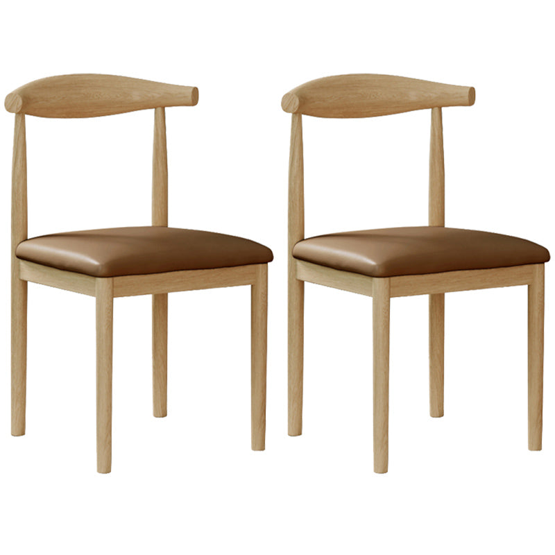 Contemporary Style Metal Chair Set Open Back Side Kitchen Dining Rooms Chair Natural Brown 2 Piece Set Clearhalo ' kitchen&dining_furn' 'Dining Chairs' 'Dining Tables & Seating' 'dining_chair' 'furn' 'furn_dining_chair' 'Furniture' 'furniture_dining_chair' 'Kitchen & Dining Furniture' 'kitchen' 3741576