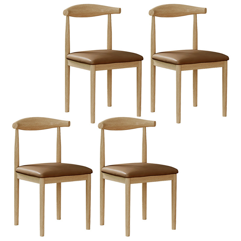 Contemporary Style Metal Chair Set Open Back Side Kitchen Dining Rooms Chair Natural Brown 4 Piece Set Clearhalo ' kitchen&dining_furn' 'Dining Chairs' 'Dining Tables & Seating' 'dining_chair' 'furn' 'furn_dining_chair' 'Furniture' 'furniture_dining_chair' 'Kitchen & Dining Furniture' 'kitchen' 3741578