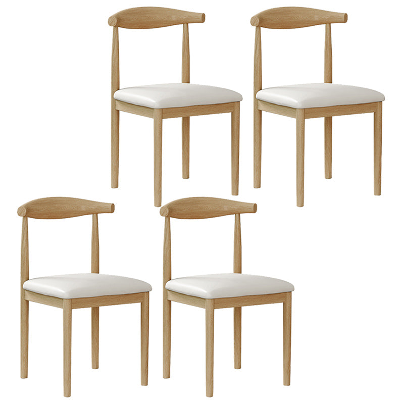 Contemporary Style Metal Chair Set Open Back Side Kitchen Dining Rooms Chair Natural White 4 Piece Set Clearhalo ' kitchen&dining_furn' 'Dining Chairs' 'Dining Tables & Seating' 'dining_chair' 'furn' 'furn_dining_chair' 'Furniture' 'furniture_dining_chair' 'Kitchen & Dining Furniture' 'kitchen' 3741585