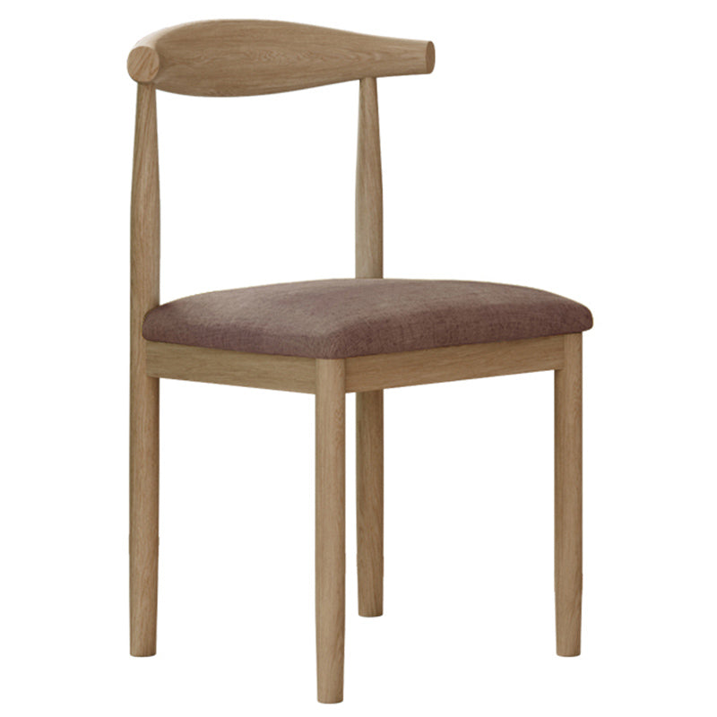 Contemporary Style Metal Chair Set Open Back Side Kitchen Dining Rooms Chair Natural Dark Brown 1 Piece Clearhalo ' kitchen&dining_furn' 'Dining Chairs' 'Dining Tables & Seating' 'dining_chair' 'furn' 'furn_dining_chair' 'Furniture' 'furniture_dining_chair' 'Kitchen & Dining Furniture' 'kitchen' 3741587