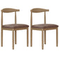 Contemporary Style Metal Chair Set Open Back Side Kitchen Dining Rooms Chair Natural Dark Brown 2 Piece Set Clearhalo ' kitchen&dining_furn' 'Dining Chairs' 'Dining Tables & Seating' 'dining_chair' 'furn' 'furn_dining_chair' 'Furniture' 'furniture_dining_chair' 'Kitchen & Dining Furniture' 'kitchen' 3741588