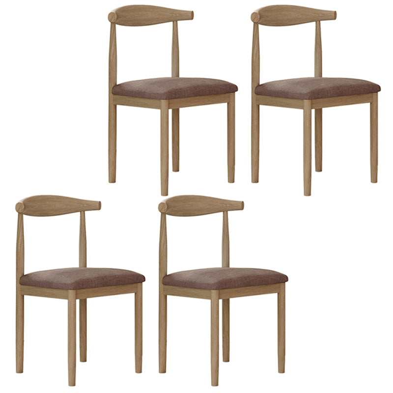 Contemporary Style Metal Chair Set Open Back Side Kitchen Dining Rooms Chair Natural Dark Brown 4 Piece Set Clearhalo ' kitchen&dining_furn' 'Dining Chairs' 'Dining Tables & Seating' 'dining_chair' 'furn' 'furn_dining_chair' 'Furniture' 'furniture_dining_chair' 'Kitchen & Dining Furniture' 'kitchen' 3741590