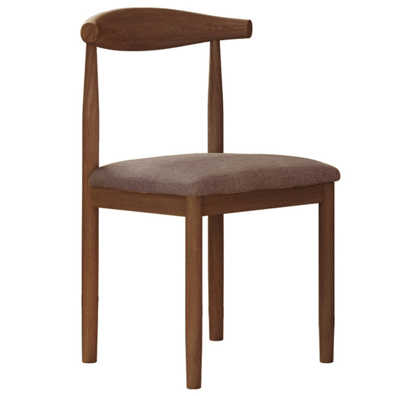 Contemporary Style Metal Chair Set Open Back Side Kitchen Dining Rooms Chair Walnut Dark Brown 1 Piece Clearhalo ' kitchen&dining_furn' 'Dining Chairs' 'Dining Tables & Seating' 'dining_chair' 'furn' 'furn_dining_chair' 'Furniture' 'furniture_dining_chair' 'Kitchen & Dining Furniture' 'kitchen' 3741599