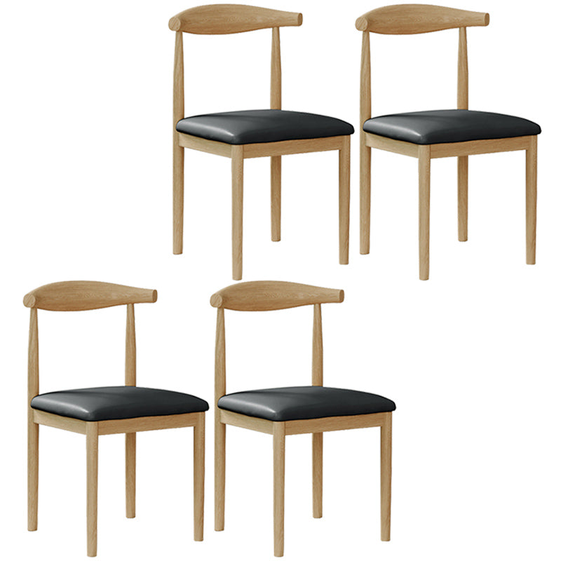 Contemporary Style Metal Chair Set Open Back Side Kitchen Dining Rooms Chair Natural Black 4 Piece Set Clearhalo ' kitchen&dining_furn' 'Dining Chairs' 'Dining Tables & Seating' 'dining_chair' 'furn' 'furn_dining_chair' 'Furniture' 'furniture_dining_chair' 'Kitchen & Dining Furniture' 'kitchen' 3741604