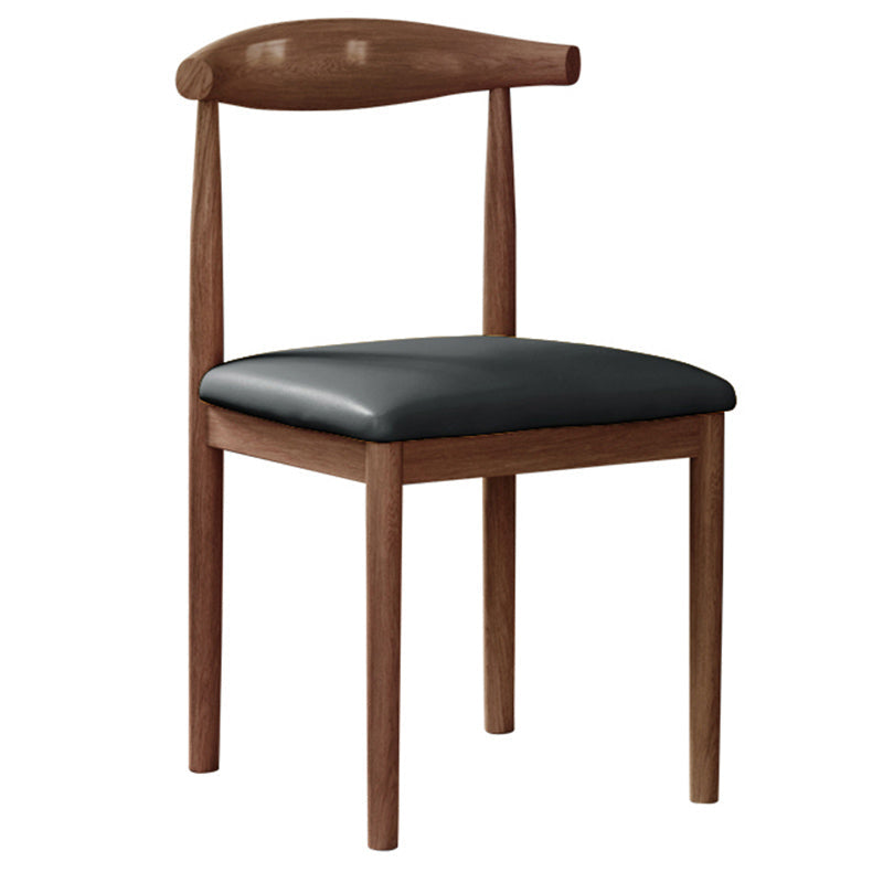 Contemporary Style Metal Chair Set Open Back Side Kitchen Dining Rooms Chair Walnut Black 1 Piece Clearhalo ' kitchen&dining_furn' 'Dining Chairs' 'Dining Tables & Seating' 'dining_chair' 'furn' 'furn_dining_chair' 'Furniture' 'furniture_dining_chair' 'Kitchen & Dining Furniture' 'kitchen' 3741605