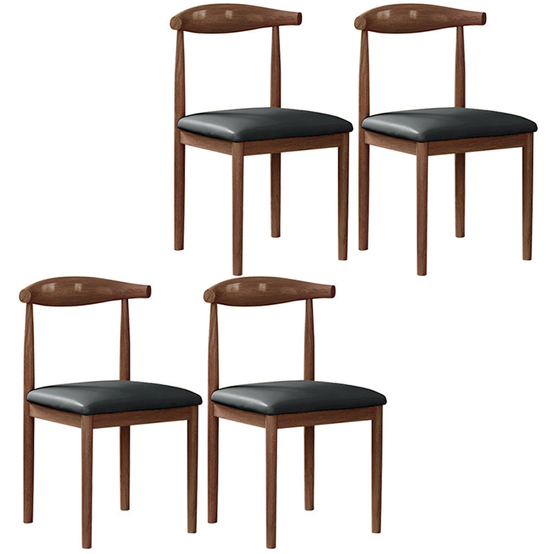 Contemporary Style Metal Chair Set Open Back Side Kitchen Dining Rooms Chair Walnut Black 4 Piece Set Clearhalo ' kitchen&dining_furn' 'Dining Chairs' 'Dining Tables & Seating' 'dining_chair' 'furn' 'furn_dining_chair' 'Furniture' 'furniture_dining_chair' 'Kitchen & Dining Furniture' 'kitchen' 3741607