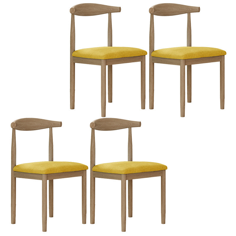 Contemporary Style Metal Chair Set Open Back Side Kitchen Dining Rooms Chair Natural Yellow 4 Piece Set Clearhalo ' kitchen&dining_furn' 'Dining Chairs' 'Dining Tables & Seating' 'dining_chair' 'furn' 'furn_dining_chair' 'Furniture' 'furniture_dining_chair' 'Kitchen & Dining Furniture' 'kitchen' 3741616