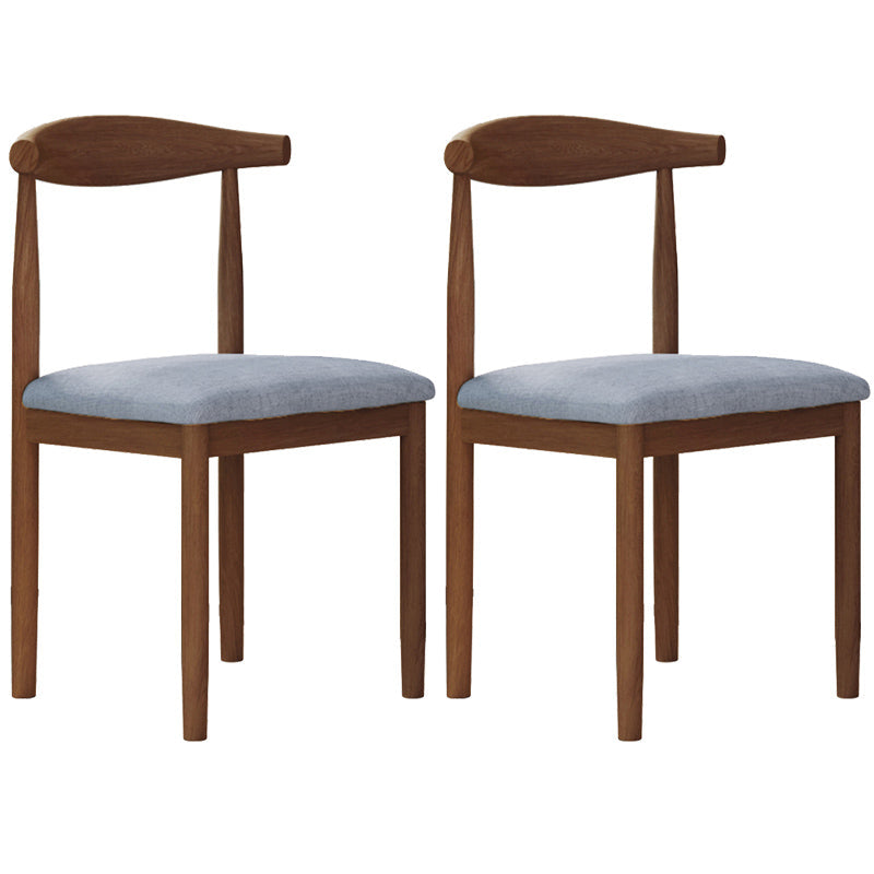 Contemporary Style Metal Chair Set Open Back Side Kitchen Dining Rooms Chair Walnut Blue 2 Piece Set Clearhalo ' kitchen&dining_furn' 'Dining Chairs' 'Dining Tables & Seating' 'dining_chair' 'furn' 'furn_dining_chair' 'Furniture' 'furniture_dining_chair' 'Kitchen & Dining Furniture' 'kitchen' 3741621