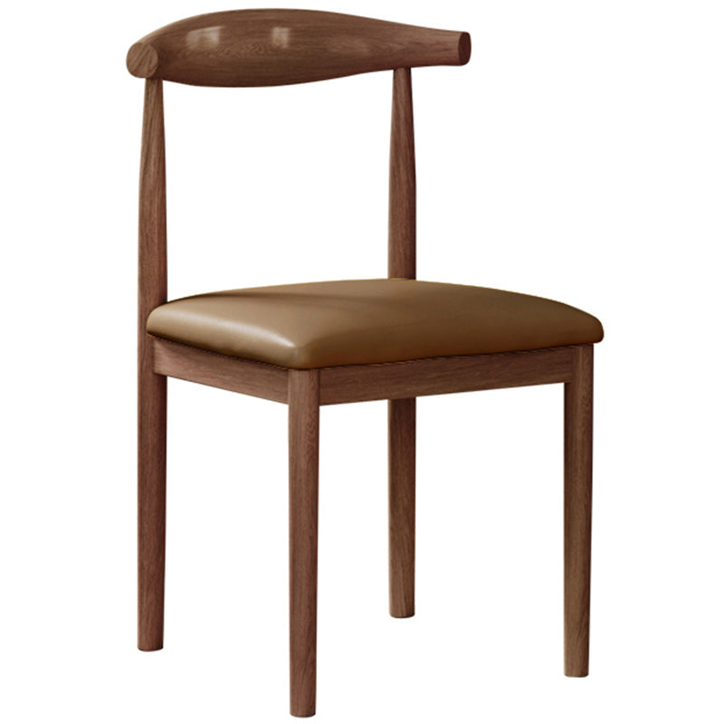 Contemporary Style Metal Chair Set Open Back Side Kitchen Dining Rooms Chair Walnut Brown 1 Piece Clearhalo ' kitchen&dining_furn' 'Dining Chairs' 'Dining Tables & Seating' 'dining_chair' 'furn' 'furn_dining_chair' 'Furniture' 'furniture_dining_chair' 'Kitchen & Dining Furniture' 'kitchen' 3741623