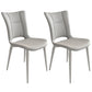 Contemporary Metal Armless Dining Room Chairs Open Back Dining Side Chair for Home Use Light Gray 2 Piece Set Clearhalo ' kitchen&dining_furn' 'Dining Chairs' 'Dining Tables & Seating' 'dining_chair' 'furn' 'furn_dining_chair' 'Furniture' 'furniture_dining_chair' 'Kitchen & Dining Furniture' 'kitchen' 3741639