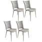 Contemporary Metal Armless Dining Room Chairs Open Back Dining Side Chair for Home Use Light Gray 4 Piece Set Clearhalo ' kitchen&dining_furn' 'Dining Chairs' 'Dining Tables & Seating' 'dining_chair' 'furn' 'furn_dining_chair' 'Furniture' 'furniture_dining_chair' 'Kitchen & Dining Furniture' 'kitchen' 3741640