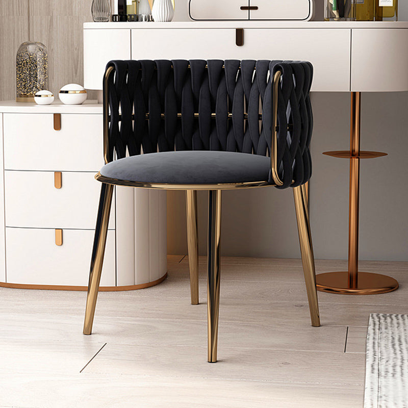 Contemporary Metal Dining Room Armchairs Upholstered Side Chairs for Home Use Clearhalo ' kitchen&dining_furn' 'Dining Chairs' 'Dining Tables & Seating' 'dining_chair' 'furn' 'furn_dining_chair' 'Furniture' 'furniture_dining_chair' 'Kitchen & Dining Furniture' 'kitchen' 3741656
