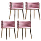 Contemporary Metal Dining Room Armchairs Upholstered Side Chairs for Home Use Rose Bloom 4 Piece Set Clearhalo ' kitchen&dining_furn' 'Dining Chairs' 'Dining Tables & Seating' 'dining_chair' 'furn' 'furn_dining_chair' 'Furniture' 'furniture_dining_chair' 'Kitchen & Dining Furniture' 'kitchen' 3741660