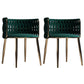 Contemporary Metal Dining Room Armchairs Upholstered Side Chairs for Home Use Blackish Green 2 Piece Set Clearhalo ' kitchen&dining_furn' 'Dining Chairs' 'Dining Tables & Seating' 'dining_chair' 'furn' 'furn_dining_chair' 'Furniture' 'furniture_dining_chair' 'Kitchen & Dining Furniture' 'kitchen' 3741665