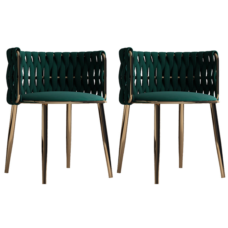 Contemporary Metal Dining Room Armchairs Upholstered Side Chairs for Home Use Blackish Green 2 Piece Set Clearhalo ' kitchen&dining_furn' 'Dining Chairs' 'Dining Tables & Seating' 'dining_chair' 'furn' 'furn_dining_chair' 'Furniture' 'furniture_dining_chair' 'Kitchen & Dining Furniture' 'kitchen' 3741665