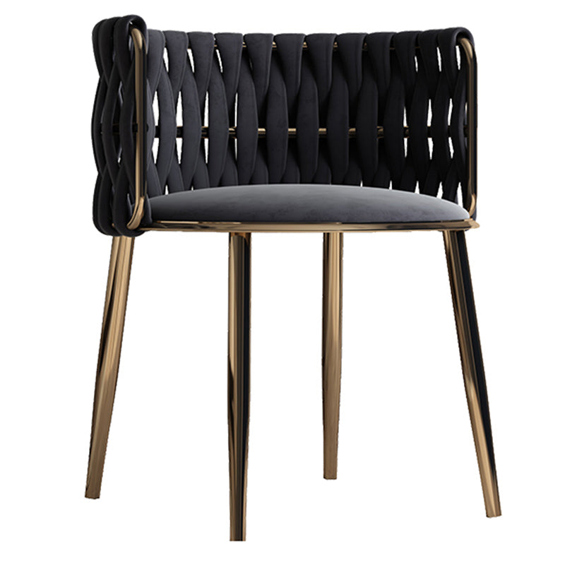 Contemporary Metal Dining Room Armchairs Upholstered Side Chairs for Home Use Dark Gray 1 Piece Clearhalo ' kitchen&dining_furn' 'Dining Chairs' 'Dining Tables & Seating' 'dining_chair' 'furn' 'furn_dining_chair' 'Furniture' 'furniture_dining_chair' 'Kitchen & Dining Furniture' 'kitchen' 3741669