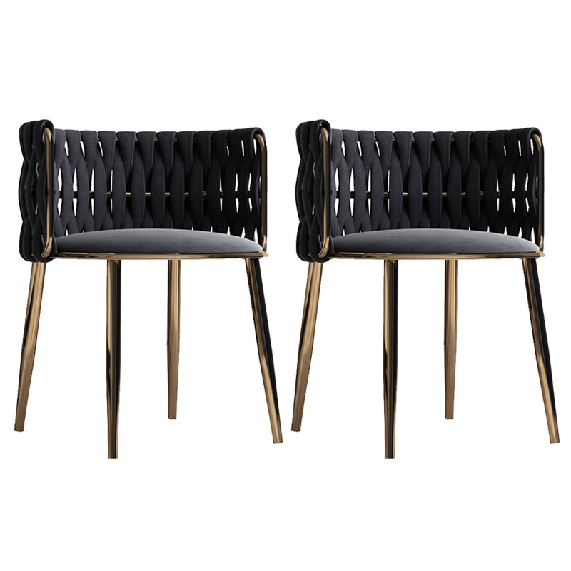 Contemporary Metal Dining Room Armchairs Upholstered Side Chairs for Home Use Dark Gray 2 Piece Set Clearhalo ' kitchen&dining_furn' 'Dining Chairs' 'Dining Tables & Seating' 'dining_chair' 'furn' 'furn_dining_chair' 'Furniture' 'furniture_dining_chair' 'Kitchen & Dining Furniture' 'kitchen' 3741670