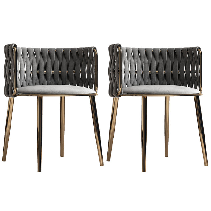 Contemporary Metal Dining Room Armchairs Upholstered Side Chairs for Home Use Light Gray 2 Piece Set Clearhalo ' kitchen&dining_furn' 'Dining Chairs' 'Dining Tables & Seating' 'dining_chair' 'furn' 'furn_dining_chair' 'Furniture' 'furniture_dining_chair' 'Kitchen & Dining Furniture' 'kitchen' 3741676