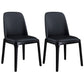 Leather Industrial Restaurant Side Chair Parsons Gray Dining Chair with Black Legs Black 2 Piece Set Clearhalo ' kitchen&dining_furn' 'Dining Chairs' 'Dining Tables & Seating' 'dining_chair' 'furn' 'furn_dining_chair' 'Furniture' 'furniture_dining_chair' 'Kitchen & Dining Furniture' 'kitchen' 3741679