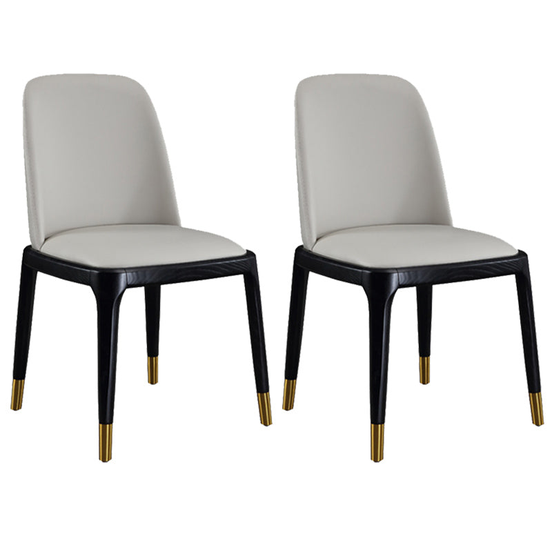 Leather Industrial Restaurant Side Chair Parsons Gray Dining Chair with Black Legs Cream Gray 2 Piece Set Clearhalo ' kitchen&dining_furn' 'Dining Chairs' 'Dining Tables & Seating' 'dining_chair' 'furn' 'furn_dining_chair' 'Furniture' 'furniture_dining_chair' 'Kitchen & Dining Furniture' 'kitchen' 3741685