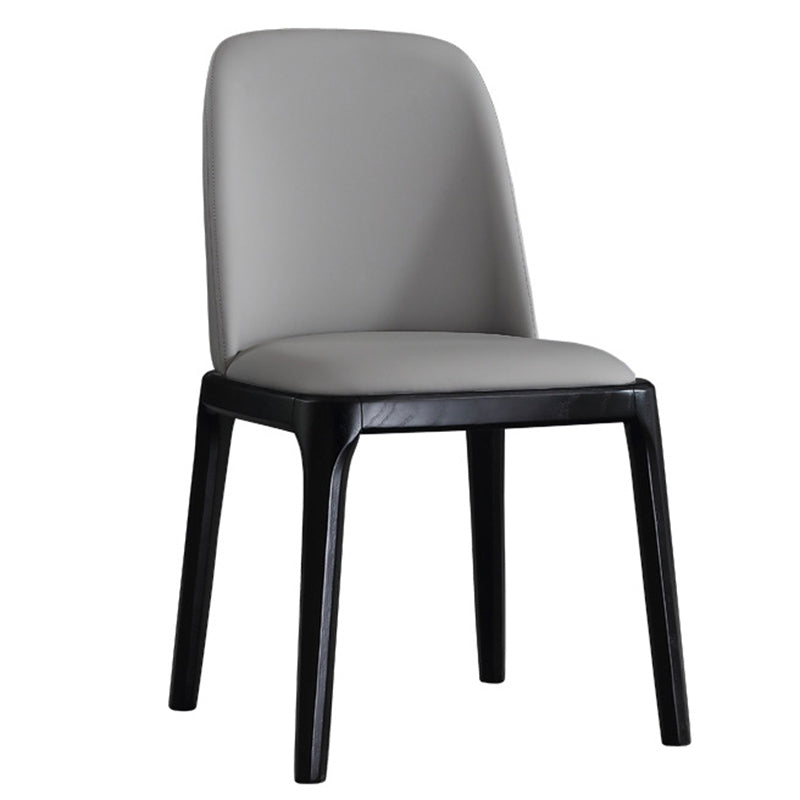 Leather Industrial Restaurant Side Chair Parsons Gray Dining Chair with Black Legs Clearhalo ' kitchen&dining_furn' 'Dining Chairs' 'Dining Tables & Seating' 'dining_chair' 'furn' 'furn_dining_chair' 'Furniture' 'furniture_dining_chair' 'Kitchen & Dining Furniture' 'kitchen' 3741686